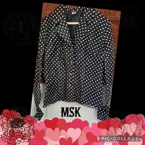 NWT Vintage MSK embellished black & white polkadot with beautiful buttons